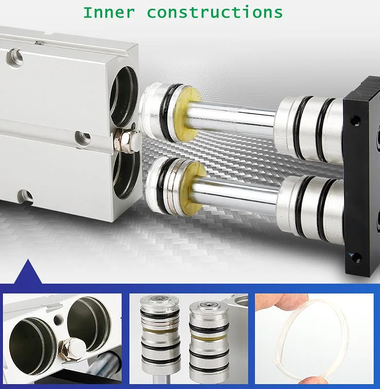 China Supplier SMC Type ISO6431 Standard Cxs Series Double Rod Dual Shaft Pneumatic Air Cylinder