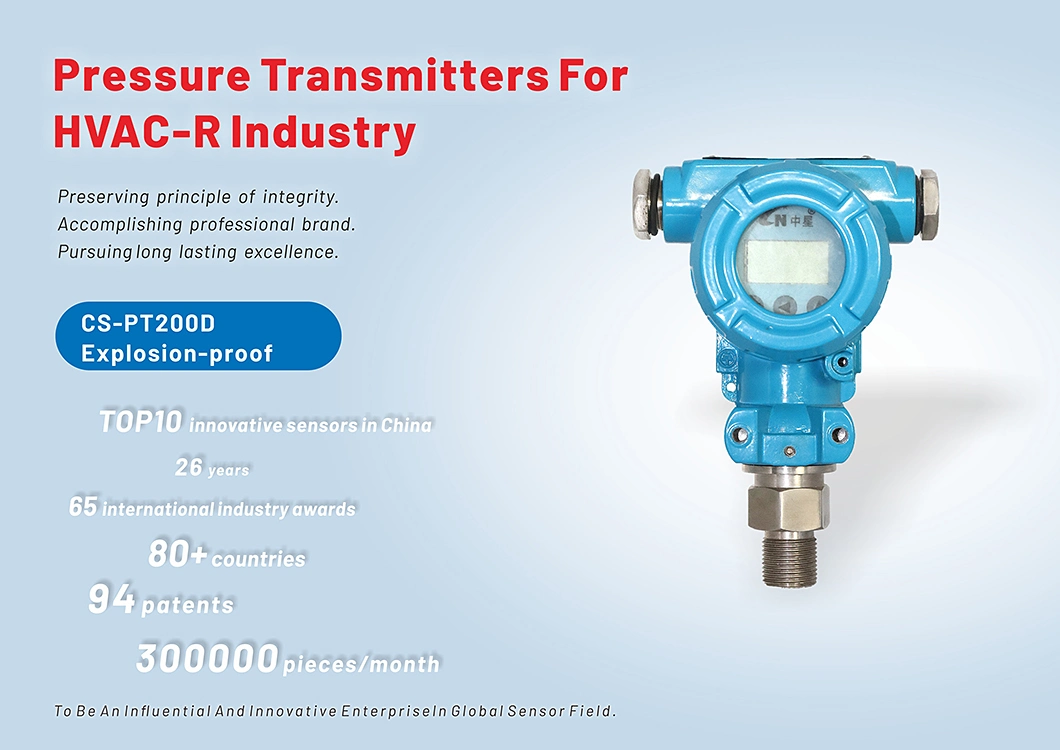 Chinastar Factory Direct Sale CS-PT200d OEM Oil Pressure Transmitter Transmisor Depresion Explosion-Proof Series 1%Fs 0~35bar 4~20mA CE